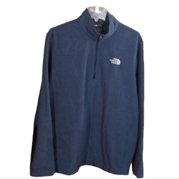The North Face Men's 1/4 Zip Blue Pull Over Fleece Jacket Sz L - Picture 1 of 5